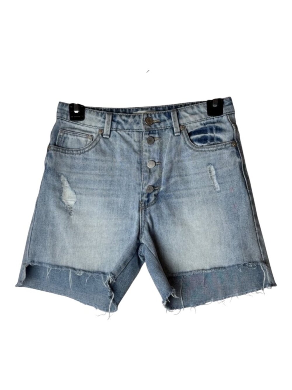 Habitual Shorts Girl 14 Blue Denim High Rise Button Fly Distressed Ritual Short‎